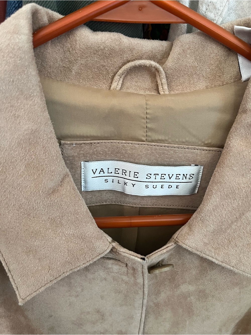 Valerie Stevens Suede Shirt Jacket in Beige